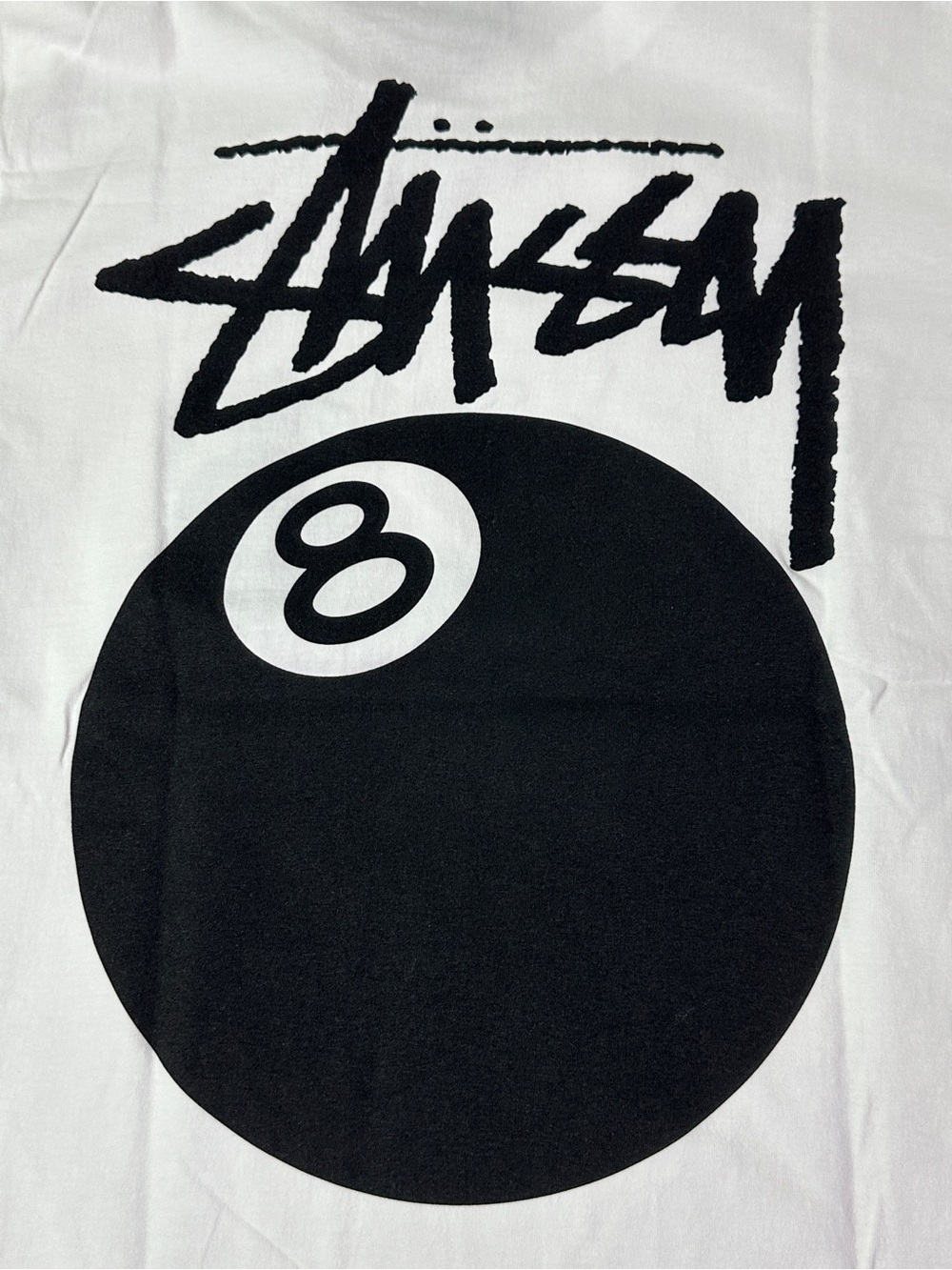 Stüssy 8 Ball Graphic Tee White Black Size Small NWT - Picture 4 of 6